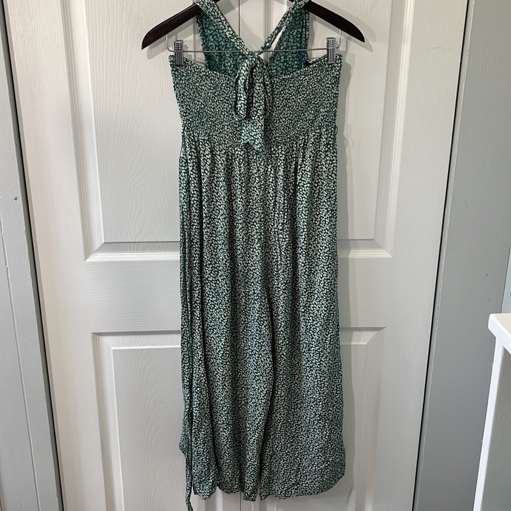 American Eagle Floral Halter Jumpsuit Wide Leg Romper Summer - Picture 4 of 8